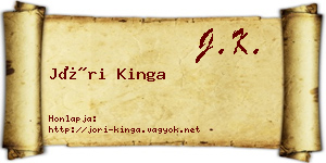 Jóri Kinga névjegykártya